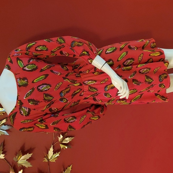 From England: Ruby Rocks Dress Feather Motif Size S - Picture 2 of 11